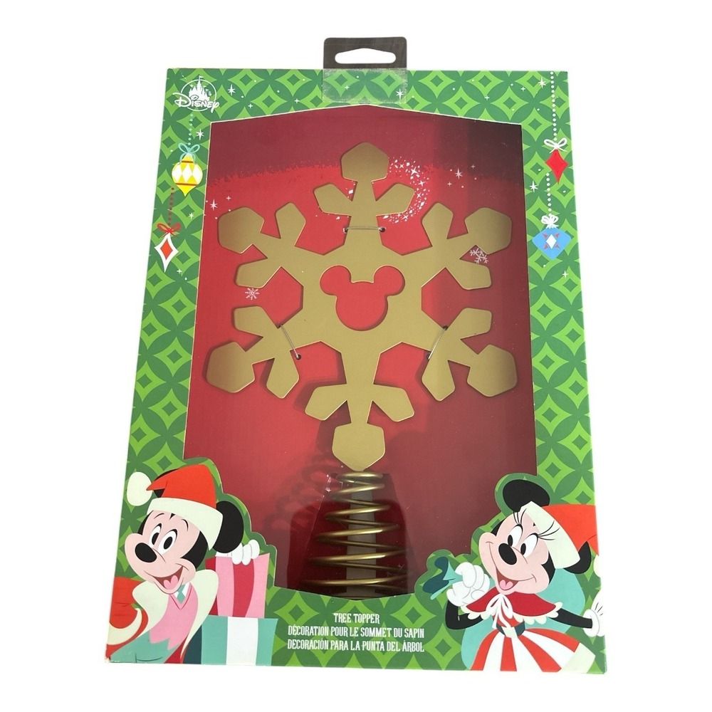 Christmas 2023 Mickey Snowflake - Disney Tree Topper Golden-Toned Iron‎ SOLD OUT